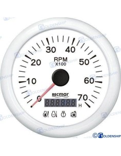 RECMAN Contagiri 0-7000 RPM BIANCO