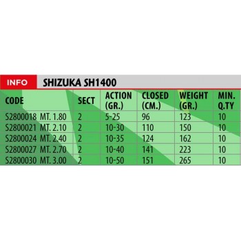 Lineaeffe Canna Spinning Shizuka SH1400 180 cm 5-25gr