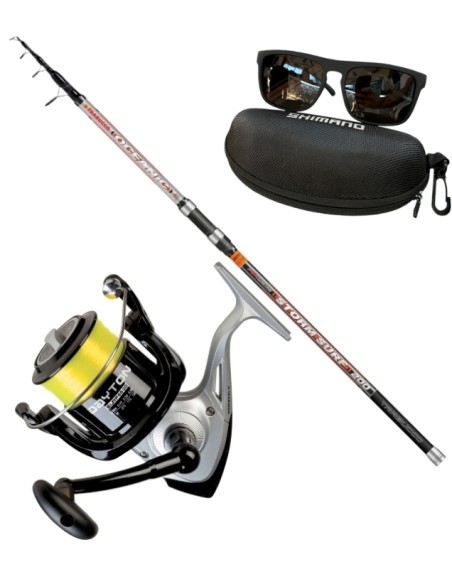 Kit Surfcasting Trabucco Oceanic 200gr  + Mulinello Trabucco + Occhiali Shimano