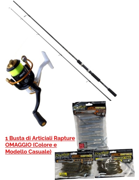 Shimano FX Canna da Spinning + Mulinello Globe Fishing Brutal 3000 + Artificiali Omaggio