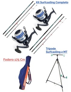 Kit Surfcasting pesca completo 2 Canne Colmic Xenon...