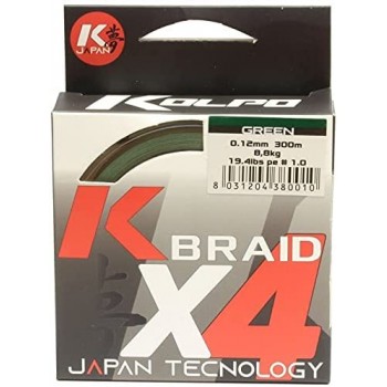 Kolpo K Braid X4 Trecciato Premium Quality 300 mt Verde